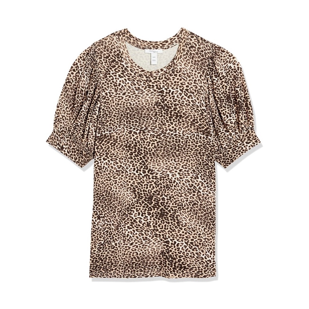 Daily Ritual Women's Supersoft Terry Puff-Sleeve Top animal print XS